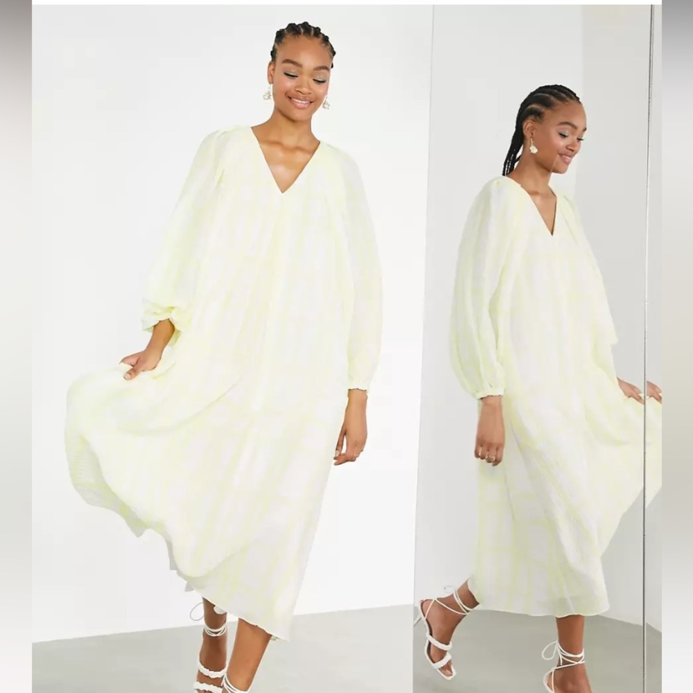 ASOS EDITION textured trapeze midi dress